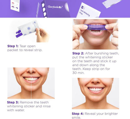 Whitening Teeth Nano StripWhitening Strips, 7-day treatment (7 Packets - 2 Strips per pack)- Enamel-Safe Strips for Sensitive Teeth - Non-Slip, Dry Strip Technology