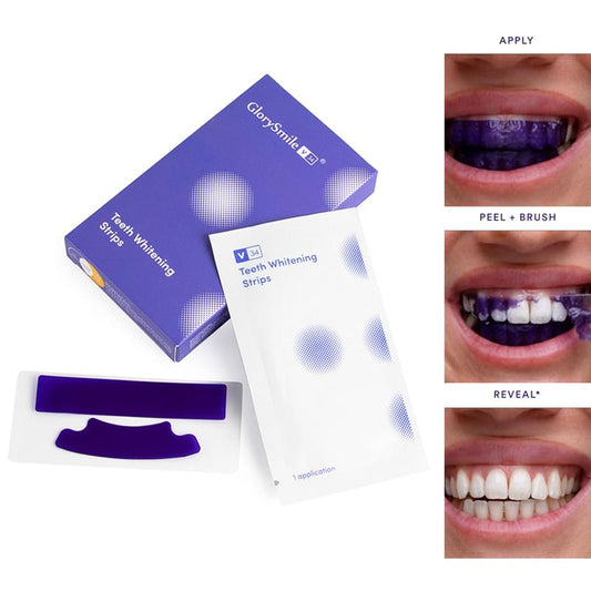 Whitening Teeth Nano StripWhitening Strips, 7-day treatment (7 Packets - 2 Strips per pack)- Enamel-Safe Strips for Sensitive Teeth - Non-Slip, Dry Strip Technology